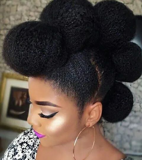 The bubble mohawk natural hairstyle