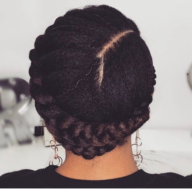Flat twist pin and tuck natural hairstyle
